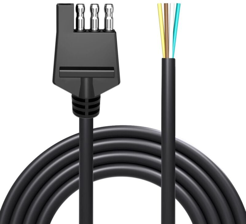 Dolaso - 4-Wege-Anhängerkabelbaum, 18 awg, 6,56 Fuß, 4-poliger Anhängerstecker auf 4 flache Anhängerdraht-Verlängerungsk...