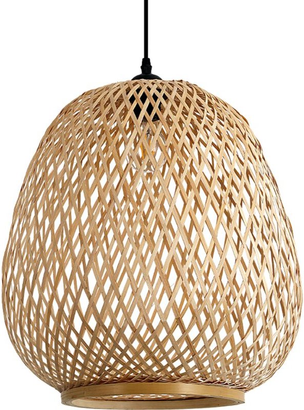 Boho Hängelampe aus natürlichem Rattan 1xE27