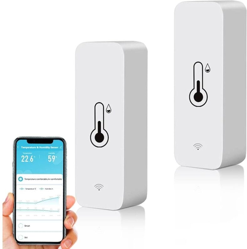 WiFi Smart Hygrometer Thermometer, Mini Digitaler Innentemperatur- und Feuchtigkeitssensor, Raumtemperatur-Feuchtigkeits...