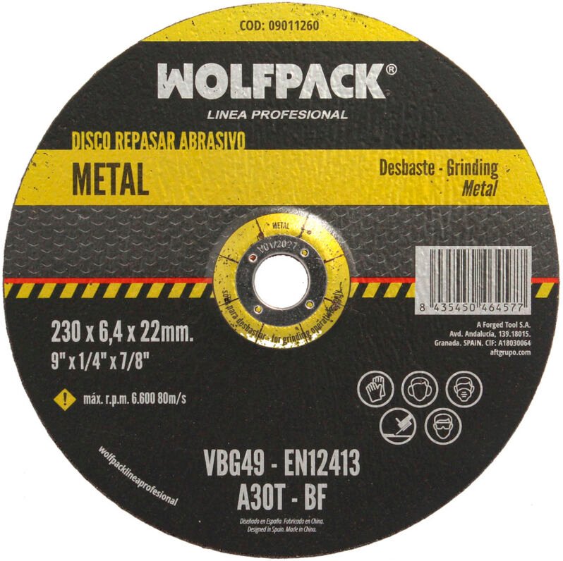 Disco Repasar Abrasivo 230x6,4x22,23 .