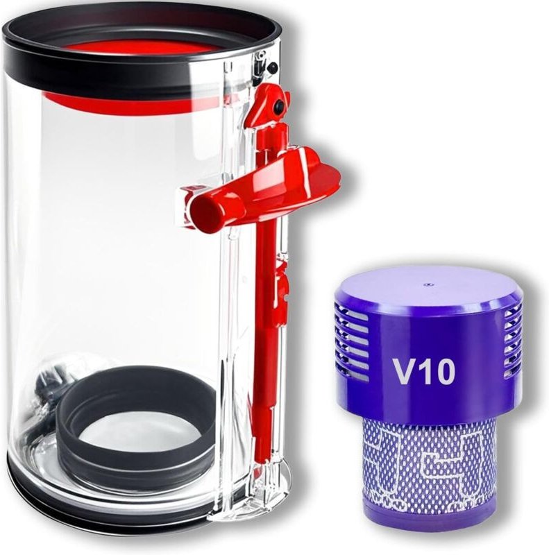 Transparenter Staubbehälter mit HEPA-Filter für Dyson V10, SV12, SV13 und SV27, Staubsauger-Auffangbehälter, Ersatzteile...