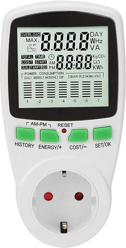 Thumbnail - Ymyny - Wattmeter, Energieverbrauchsmonitor, 0-16A Stromzähler-Steckdose, intelligenter Stromverbrauchsmonitor (uk)