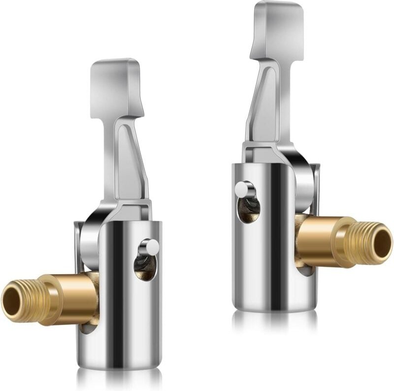 2 Stück Aufblasdüse, Aufblasdüse, Luftkompressordüse, Fahrradpumpe, Autoreifenventiladapter, Messingclip, Luftspannfutte...