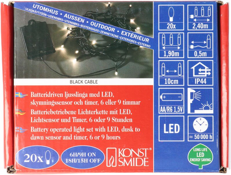 Konstsmide LED Lichterkette 20 LED warmweiß 20 LED, warmweiß Lichterketten
