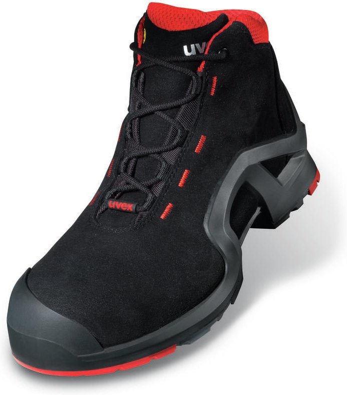 Uvex - 1 x-tended Sicherheits-Stiefel Gr.46 W11 S3L esd sr schwarz/rot 8517.2