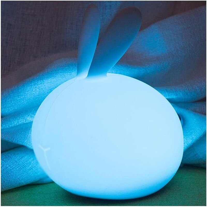 Thumbnail - Kcvv - Schönes LED-Nachtlicht mit süßem Kaninchenmotiv, energiesparendes Nachtlicht mit USB-Aufladung, für Flur, Schlafz...