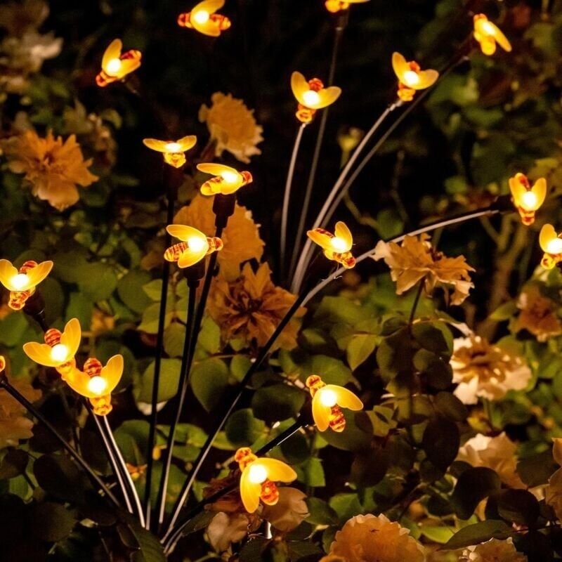 Solar-Gartenleuchten, Solar-Gartenleuchten in Bienenform für den Außenbereich, wasserdichte Solarleuchten für den Außenb...