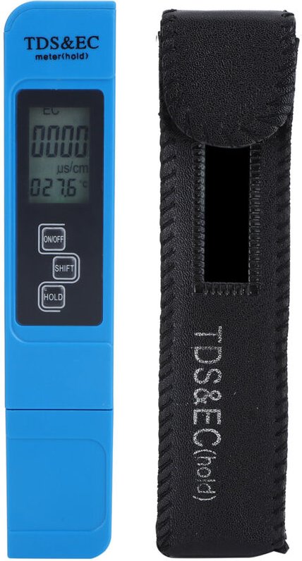 Tragbarer Wasserqualitätsprüfer in Stiftform (TDS, EC) – Messgerät für elektrische Leitfähigkeit, blaues ABS-Gehäuse, 15...