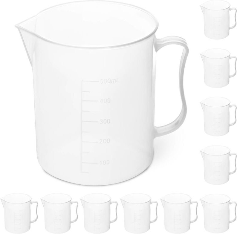 Kunststoff-Laborbecher mit Graduierung 500 ml - 10 Stk.