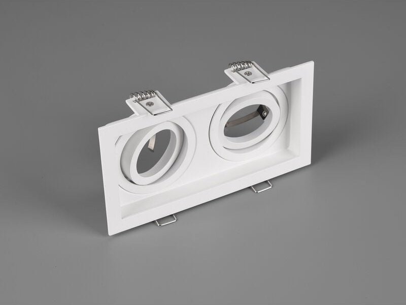 Trio - Eckiger 2-flammiger Deckeneinbaustrahler kenai Weiß, schwenkbar 17,2 x 9,2cm