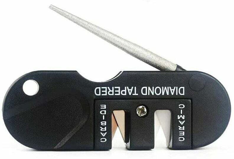 Messerschärfer, tragbarer Mini-Schärfer Wolfram Tig, faltbares Diamant-Schärfwerkzeug, Unisex-Erwachsener Outdoor Surviv...