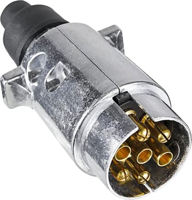 7-polige Anhängersteckdose aus Metall, 12 v, wasserdicht, 7-poliger Anhängersteckdose aus Metall, für Wohnwagen, Wohnmob...
