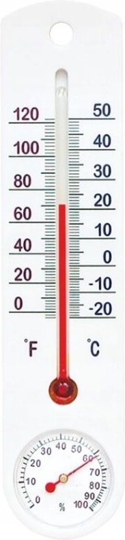 Innenthermometer mit Hygrometer, weiß, 25 cm