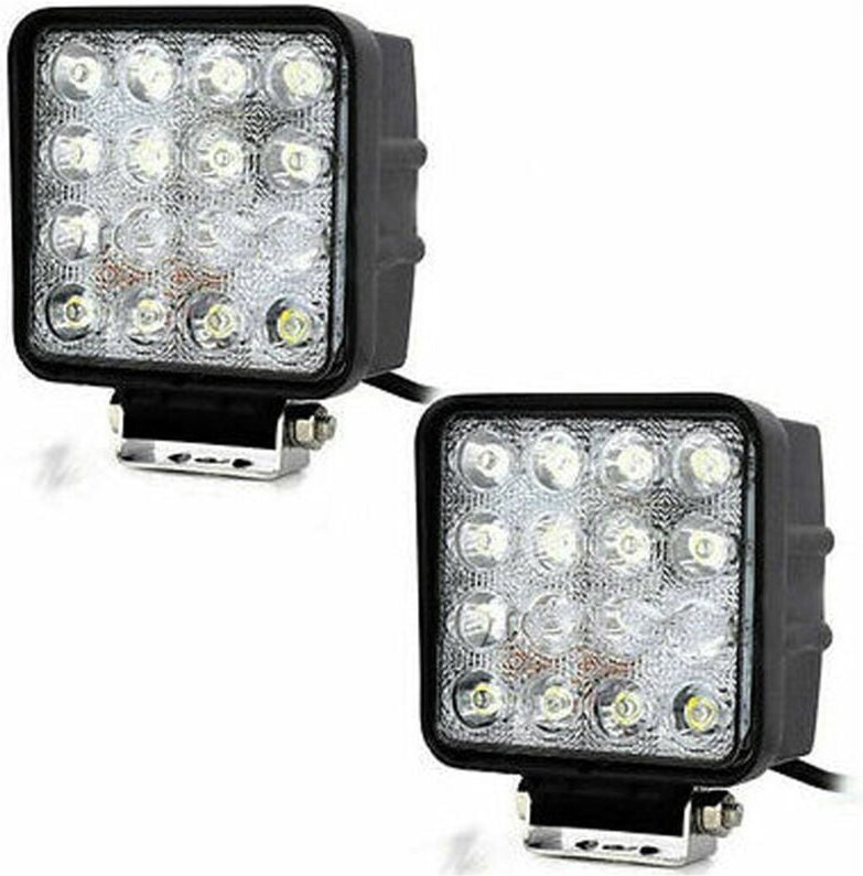 Trade Shop Traesio - Trade Shop - paar zusatzleuchten Tiefe offroad car suv 16 led 6000K IP68 -