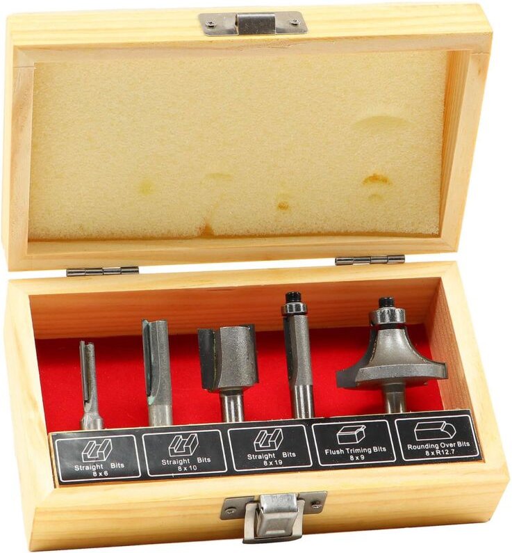 Easy Work - Oberfräsen Satz Holzfräser Aufsatz Nuten Abkanten Nutfräse Set 5 teilig