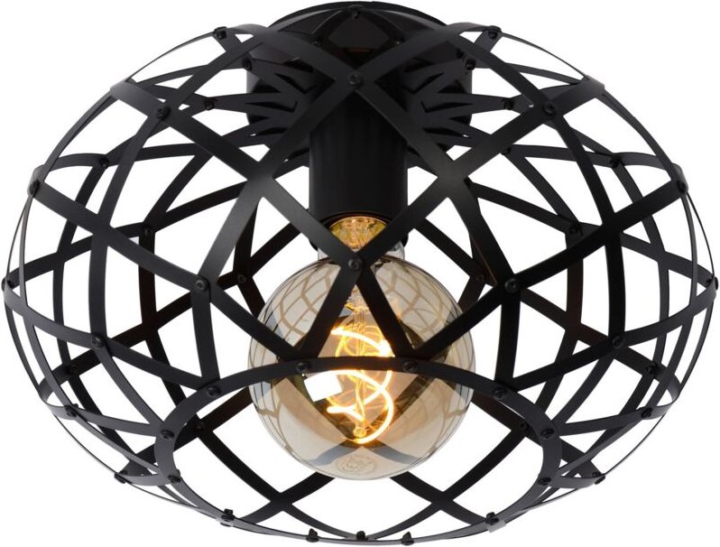 Thumbnail - Lucide - wolfram - Deckenleuchte - ø 30 cm - 1xE27 - Schwarz