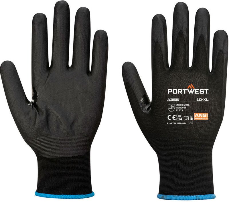 Handschuh für Touchscreen-Displays aus Nitril-Schaum (Packung mit 12 Paar) - NPR15 - Größe S - Schwarz - Portwest