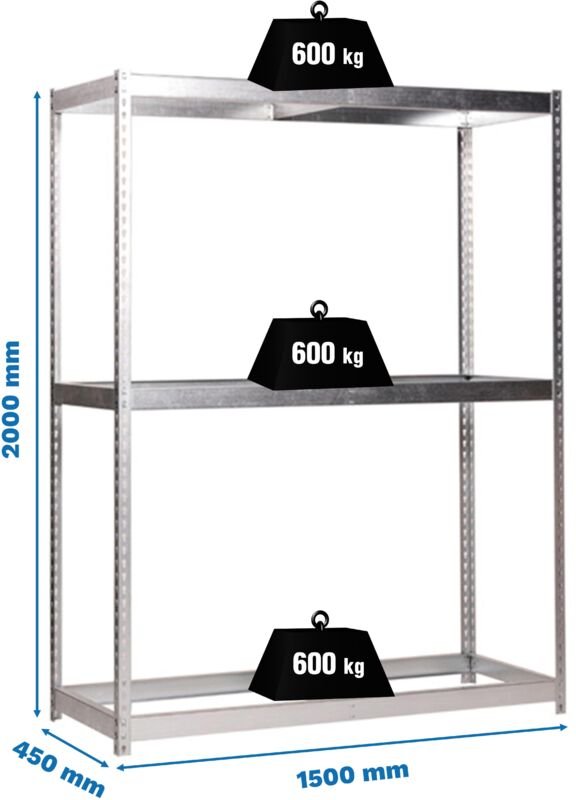Simonrack Metallregal blau orange Kapazität 600 kg