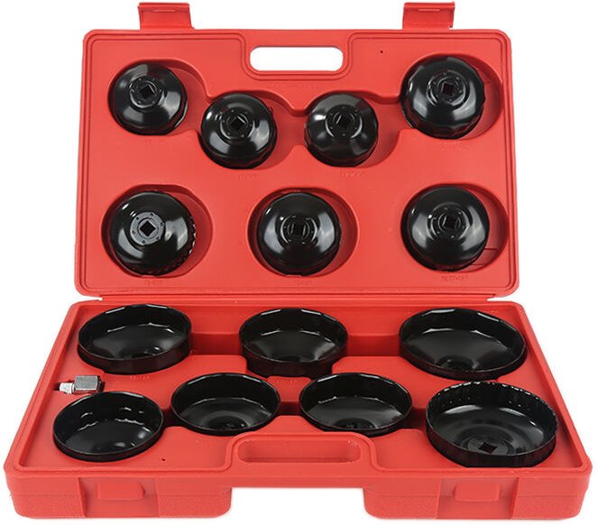 Haloyo - 15tlg Ölfilterkappen Ölfilterschlüssel Ölfilter kfz Werkzeug Set Kappe Adapter a