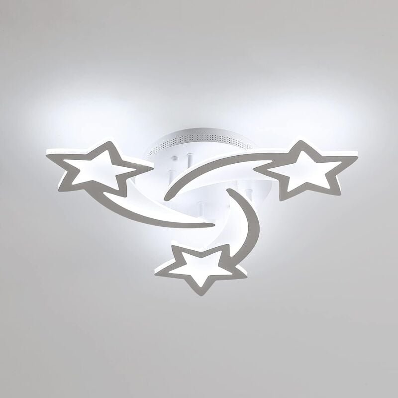 Comely - Moderne led Deckenlampe Weiß, Kreative Sternförmige Deckenleuchte mit 3 Köpfen für Schlafzimmer Wohnzimmer Essz...