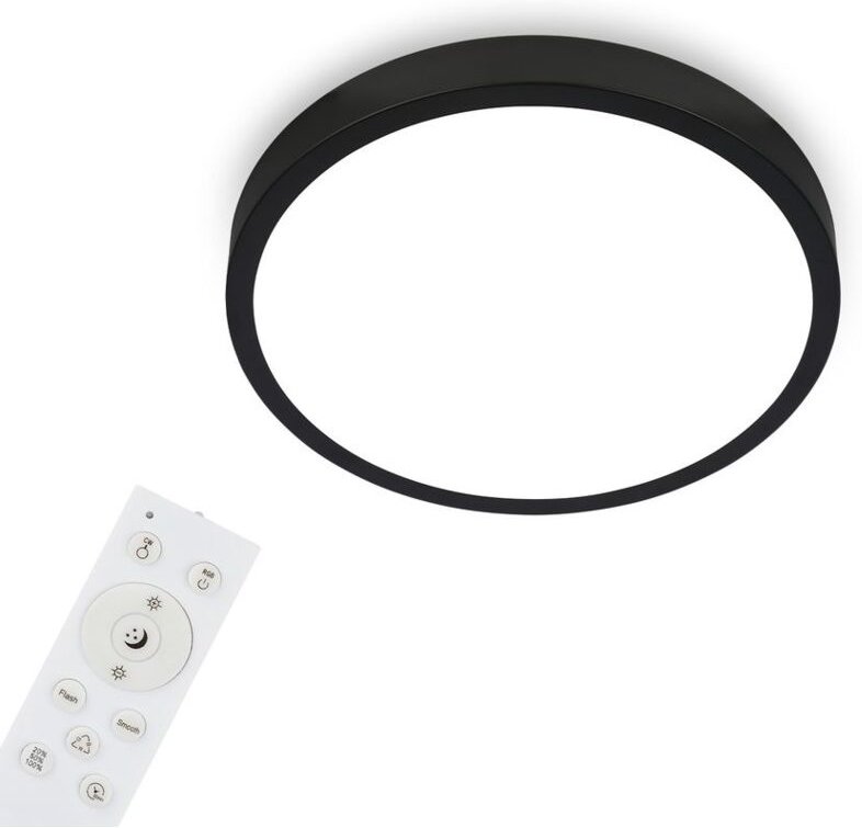 Briloner - led Deckenleuchte Runa ø 38 cm, Metallrahmen schwarz, rgbw Deckenleuchte