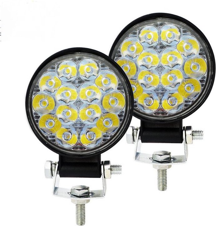 Thumbnail - Stück runde LED-Arbeitsscheinwerfer, 3,2 Zoll Mini 42 W 12 V 24 V LED-Arbeitslampe, 48 W LED-Motorradscheinwerfer mit gr...