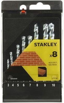 Stanley - kassette 8 verzinkte wandbits 3-10 sta56040-qz