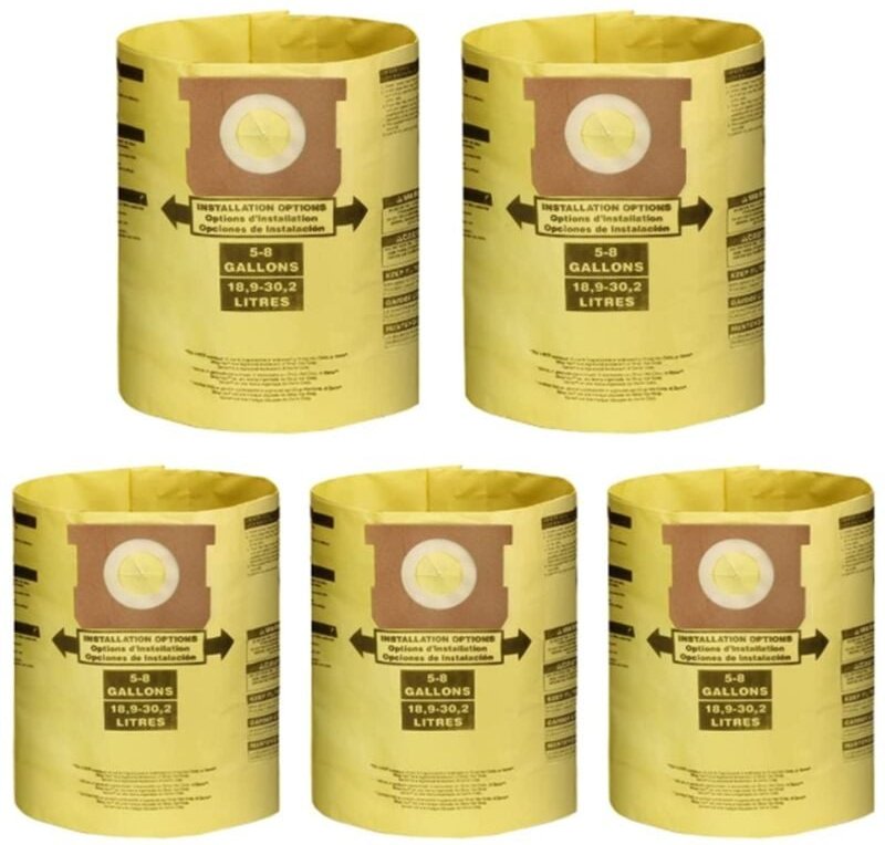 5 Packungen Staubsauger Staubfilterbeutel für 5-8 Gallonen Nass Trocken Staubsauger, 90661 906-61 9066100 90671 9067100,...