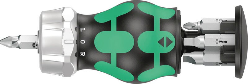 Kraftform Kompakt Stubby Magazin ra 4 Ratschenfunktion Bit ph Schlitz 6 tlg - Wera