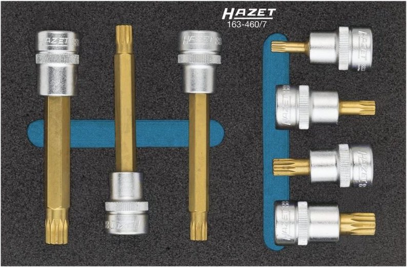 Schraubendreher-Steckschlüsseleinsatz Satz, Vierkant hohl 10 mm (3/8), Innen Vielzahn Profil xzn, M5 - M10, Anzahl Werkz...
