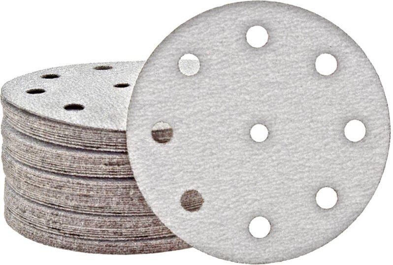 Thumbnail - MioTools Shark Klett-Schleifscheiben, 125 mm, 9-Loch, f. Exzenterschleifer, Normalkorund (50 Stk.) K80