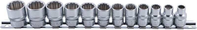 Bgs Technic - Steckschlüssel-Einsatz-Satz, Zwölfkant Antrieb Innenvierkant 10 mm (3/8') sw 8 - 19 mm 12-tlg.