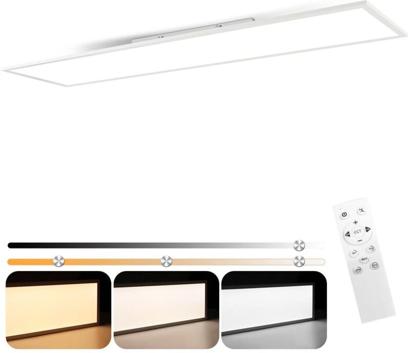 Led Panel 120x30 Deckenleuchte - Deckenpanel Dimmbar Lang Büro Deckenlampe mit Fernbedienung Flach Bürolampe 40W Schwarz...