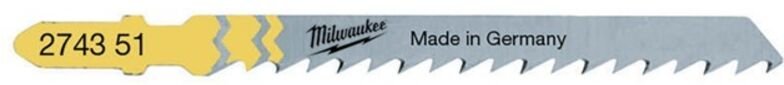 Milwaukee Stichsägeblatt Holz splitterfreie Schnitte 75 x 4 mm T101D (5 Stk.)