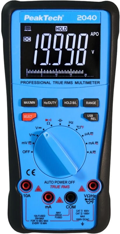 Peaktech - True rms Multimeter, p 2040, 20.000 Counts, usb