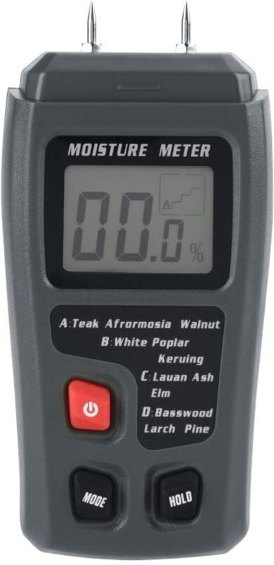 Digitaler LCD-Holzfeuchtemesser, Feuchtigkeitstester, Holz-Feuchtwasser-Lecksucher für Holzbaustoffe, Holzwände, Papierb...