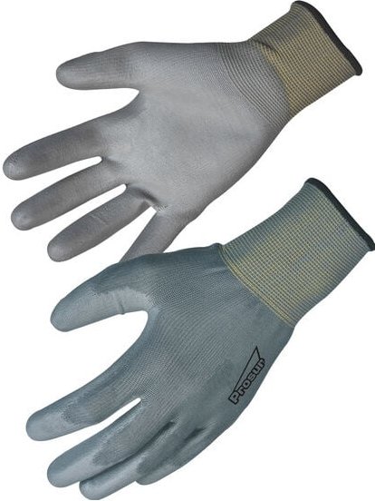 Polyesterhandschuh Grau PU-beschichtet Grau singer T.8 - NYM713PUG8