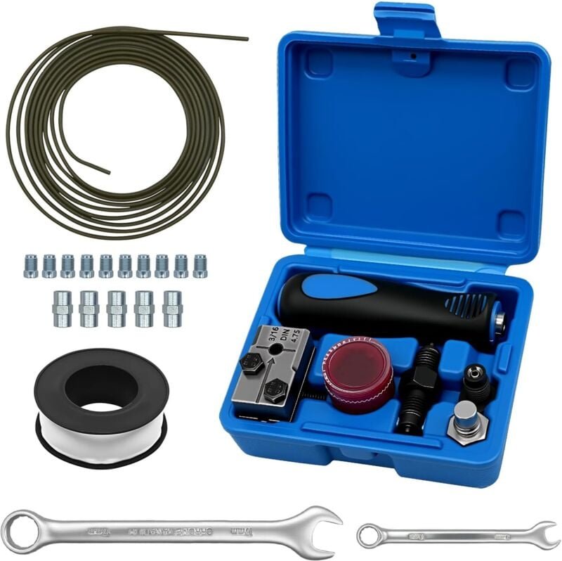 Universelles DIN-Bördelset für Bremsleitungen mit 4,75-mm-Bremskabelbördelung + 10 Schraubverschraubungen + 5 Verbindung...