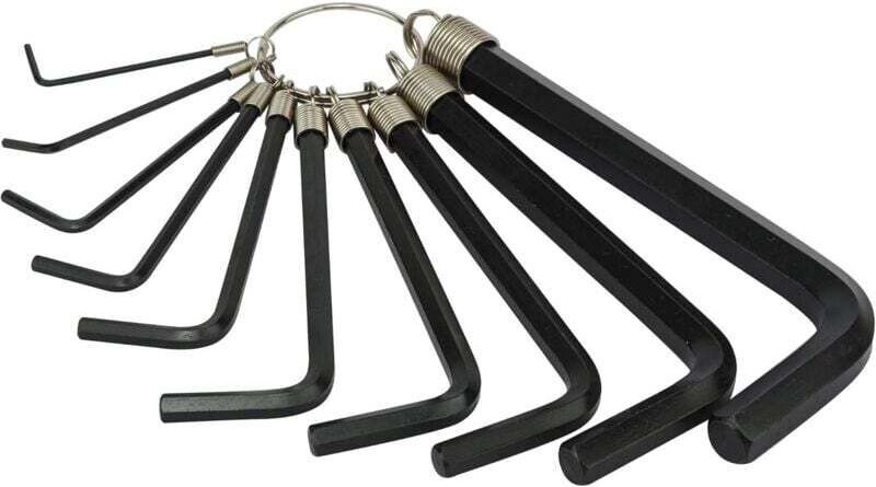 Satz mit 10 Inbusschlüsseln und Ring