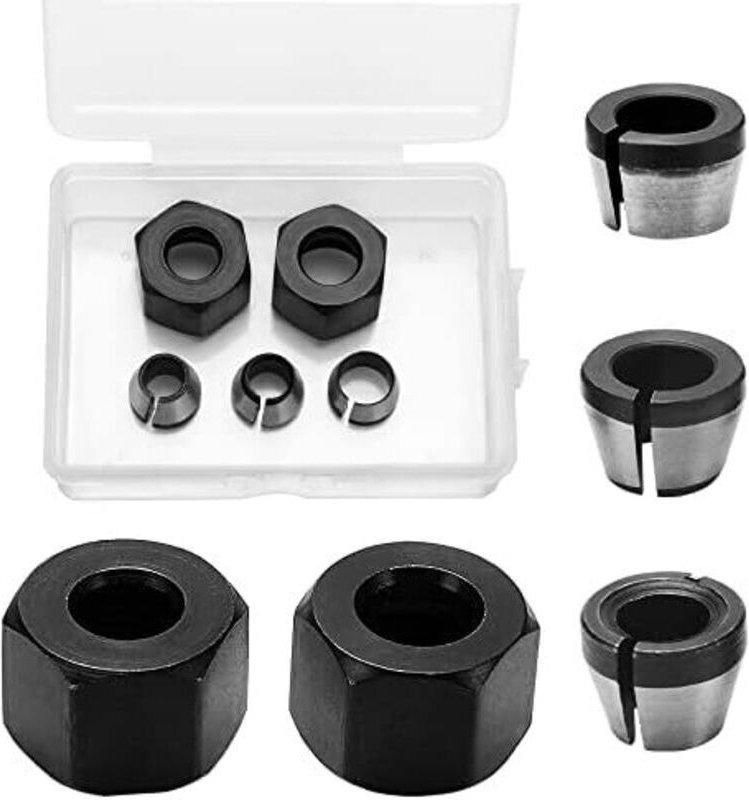 3-teiliges Spannfutter-Set, 6 mm, 6,35 mm, 8 mm Fräsfutter, Spannfutteradapter, mit 2 Muttern, für Fräsen-Spannzangenhal...