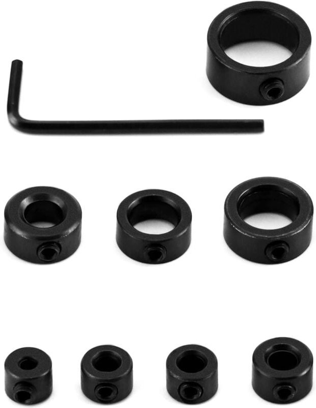 Qiedie - Bohrtiefenanschlag-Set, Bohreinstellung, Bohrring ø 3/4/5/6/8/10/12/16 mm mit Innensechskantschlüssel zum Bohre...