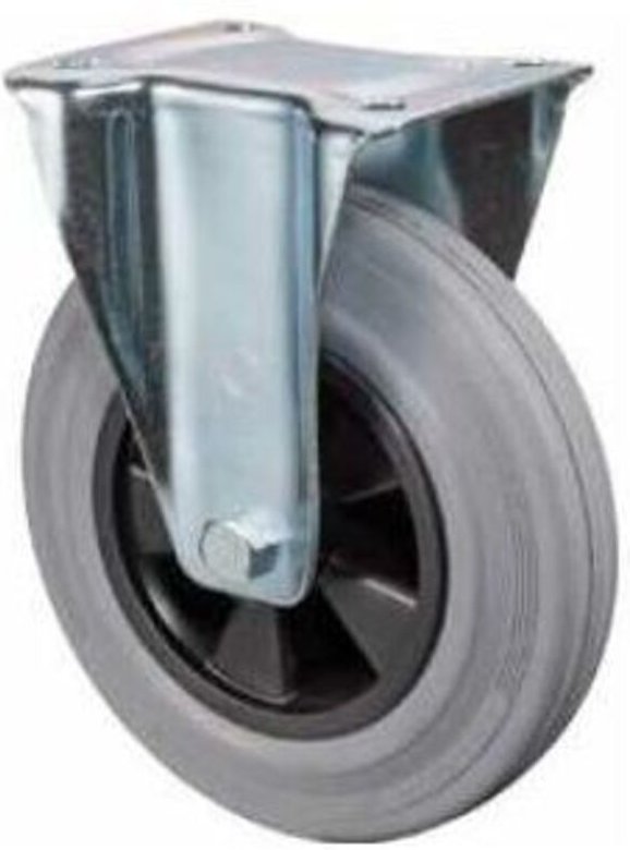 Bs-r Bockrolle, Gummirad, blaugrau, Kunststoffelge, Rollenlager,