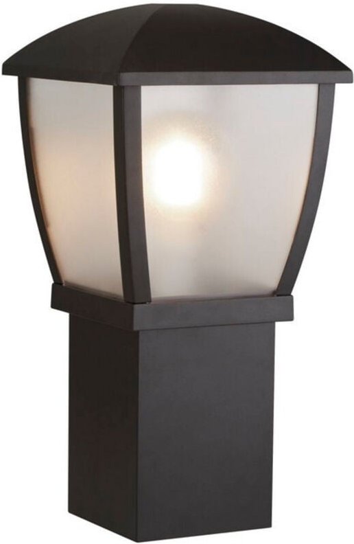 Suchscheinwerfer Seattle Outdoor Post (450 mm Höhe) - Schwarz mit klaren, mattierten Paneelen