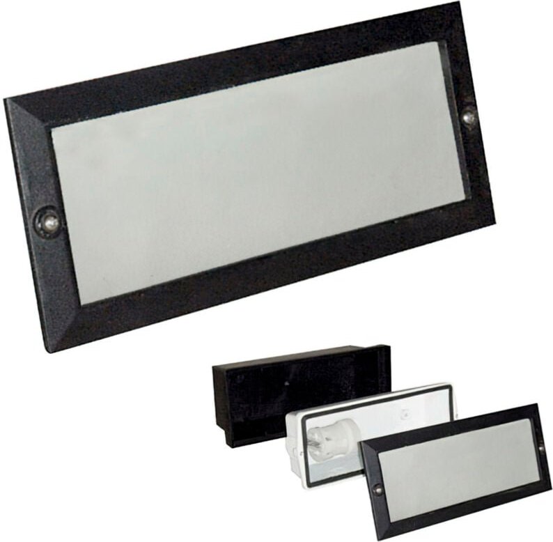 Papillon - Schwarze, rechteckige Einbaulampe