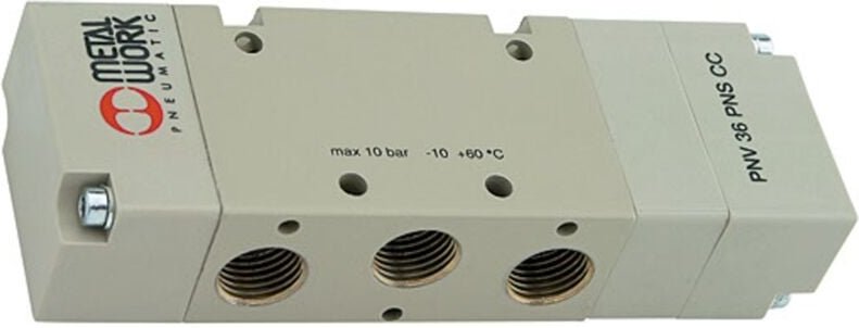 5/3-Wegeventil, pneumatisch, g 1/8, Mitte geschlossen - Riegler