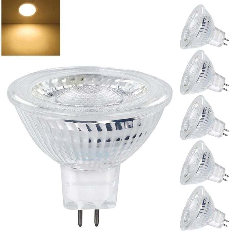 GU5.3 MR16 12V LED-Lampen, 5W entspricht 40W Halogenlampe, Warmweiß 2700K, 350LM, 12V LED-Spotlampen, 120° Weitwinkel-Re...