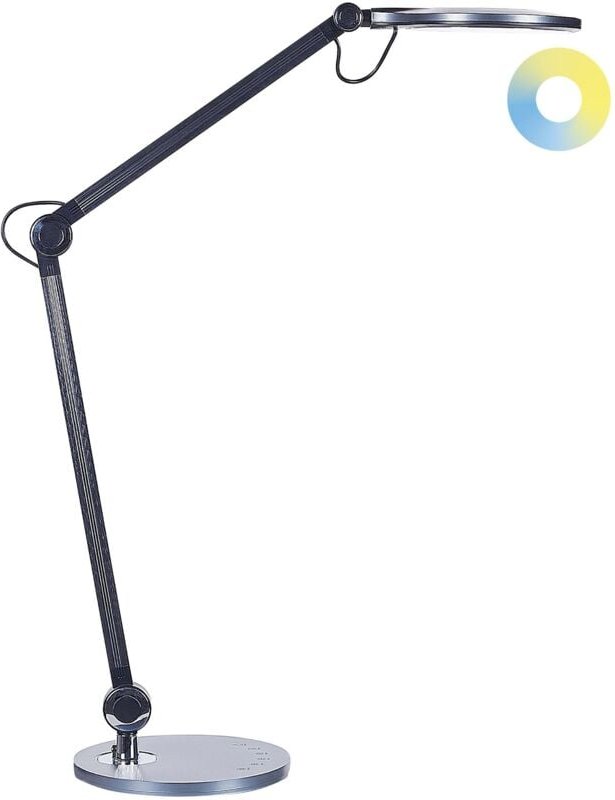 Led Schreibtischlampe Schwarz Aluminium 34 cm Verstellbar Modernes Design Minimalistisch für Büro Home Office Arbeitszim...