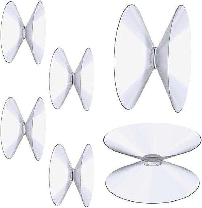 Doppelseitige Saugnäpfe, 6 Stück, 4 cm transparente Saugnäpfe, extra starke PVC-Kunststoff-Saugnapf zum Aufhängen von Vo...
