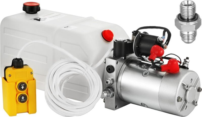 Hydraulikpumpe 12V 7L Tank Autoaufzug Hydraulische Kunststoffpumpe Stromversorgungseinheit Einfachwirkend für Kippanhäng...