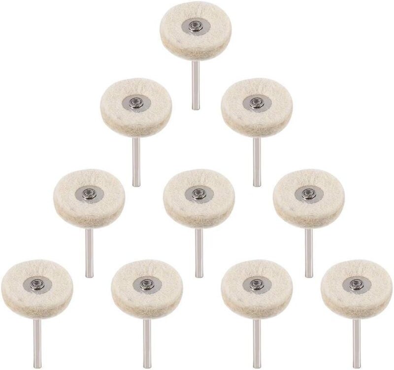 10 Stücke Polierscheibe 25mm Wollfilz Polierscheiben Bohrer Schleifer Räder Bürsten Drehwerkzeug Mit Griff